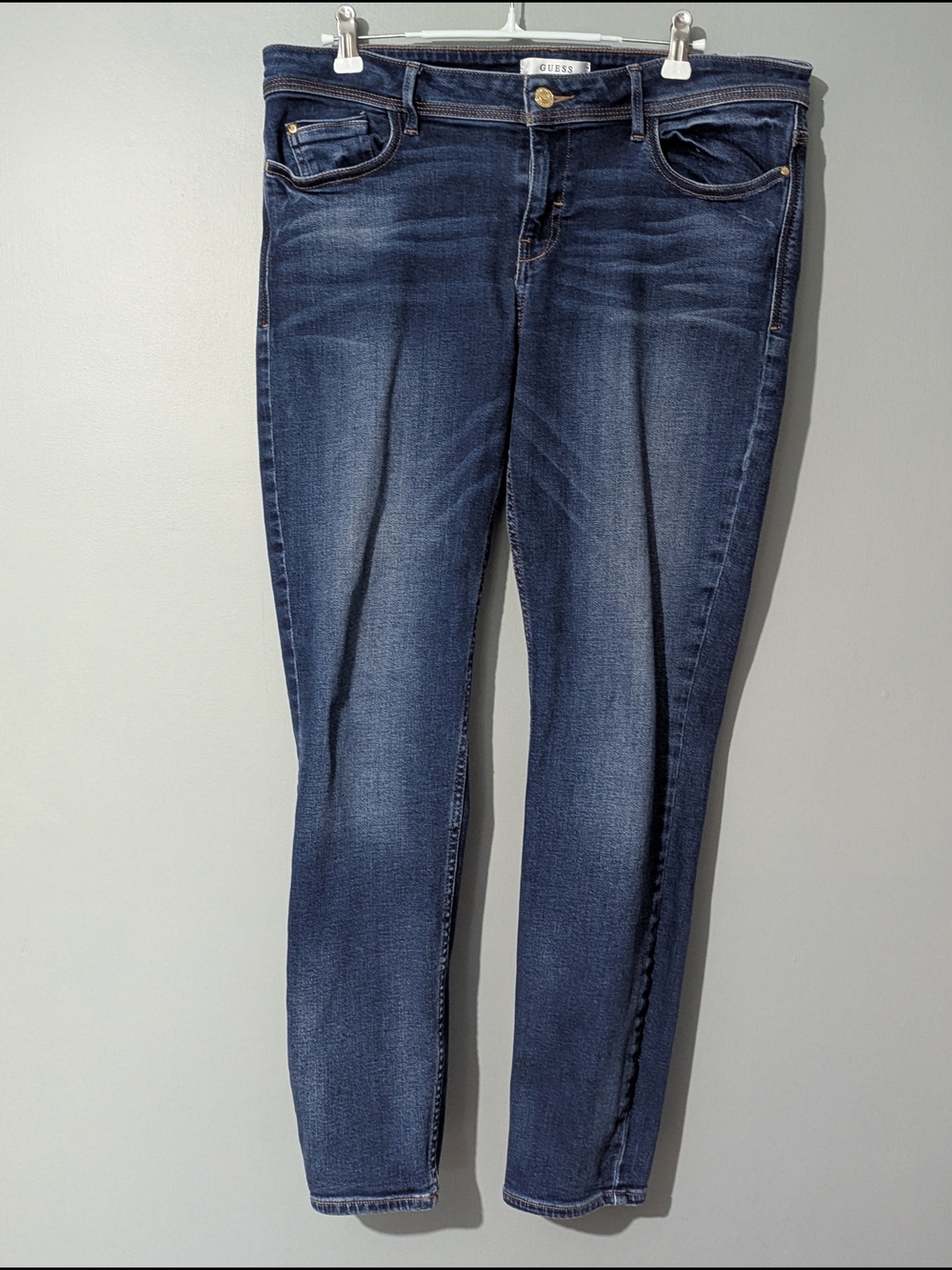 GUESS Women's Low Rise Skinny Dark Wash Blue Jeans Indie Sleek